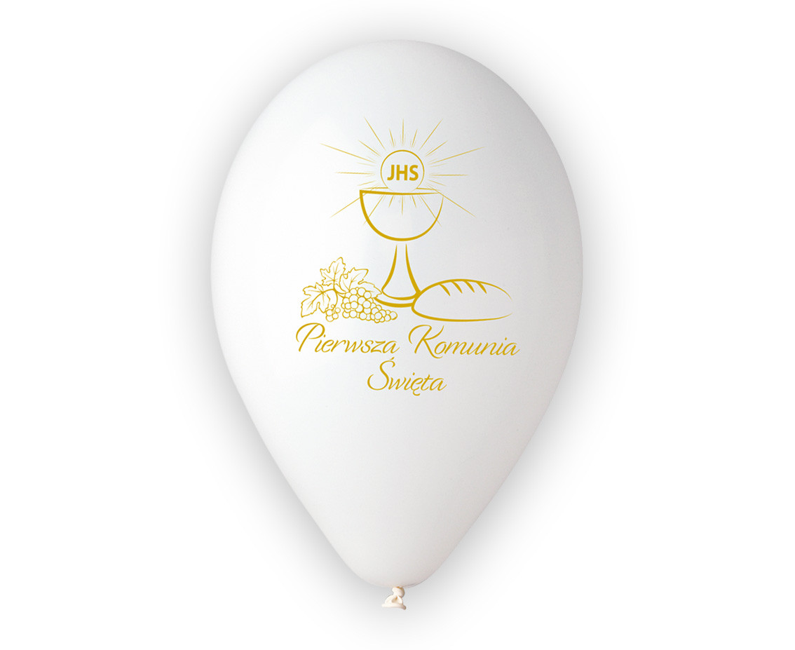 Balony Premium Hel Pierwsza Komunia Św.(kielich) 13"/ 5szt. GoDan